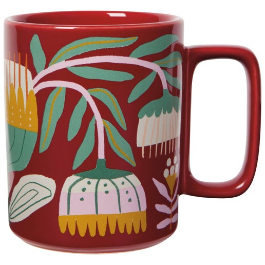 Mug - Floral Stoneware 14 oz