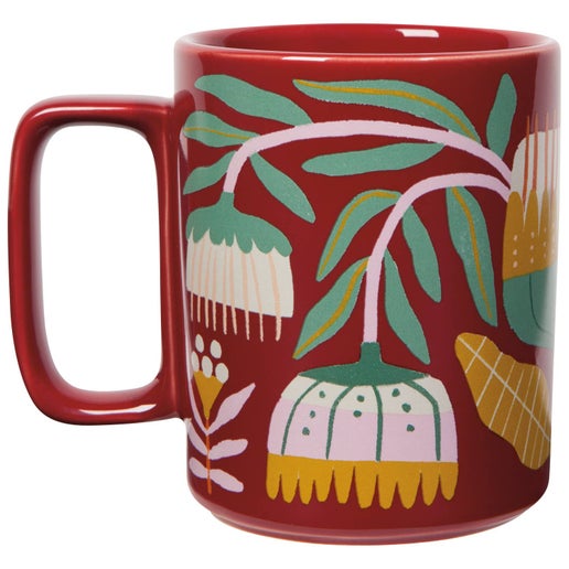 Mug - Floral Stoneware 14 oz