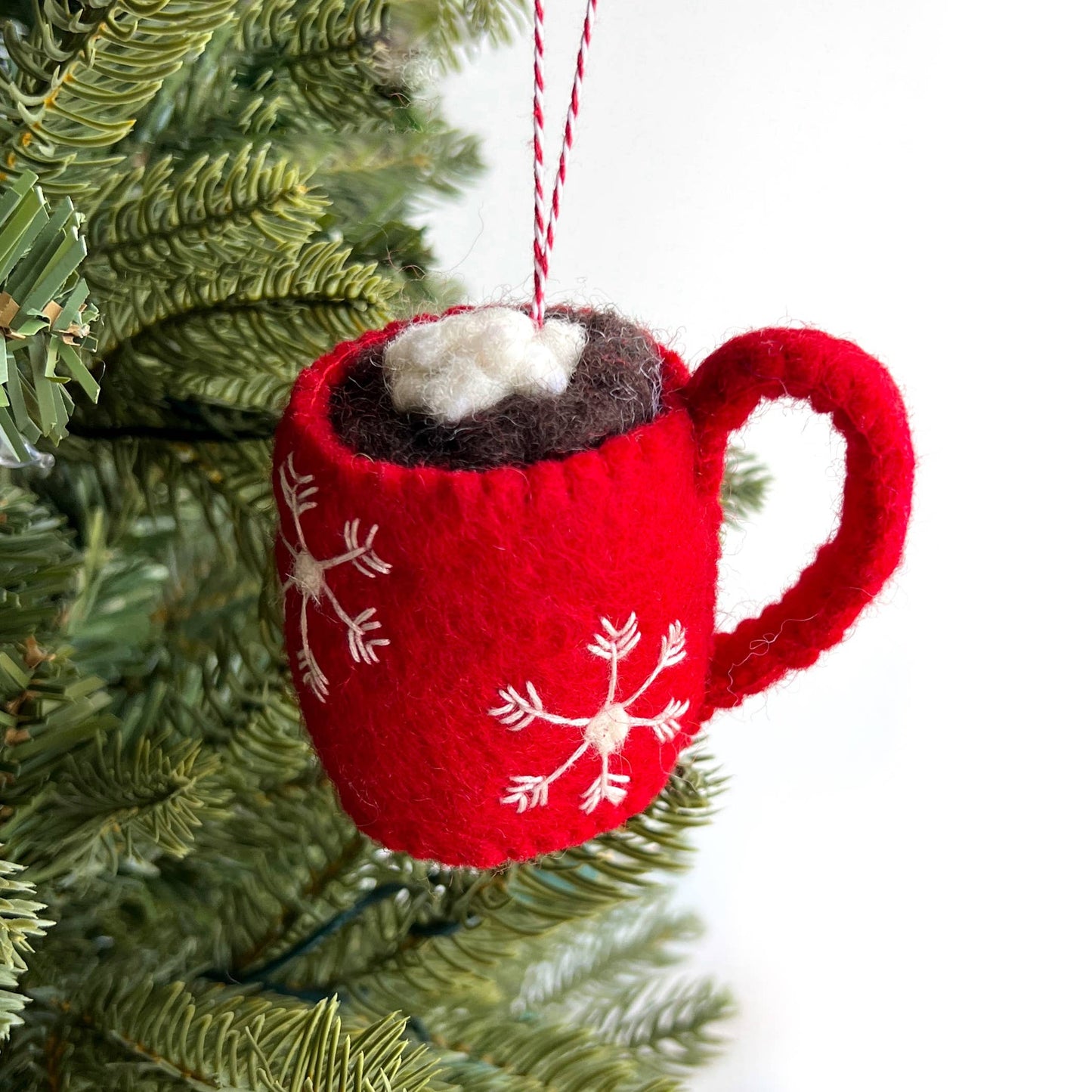 Hot Chocolate Felt Wool Christmas Ornament