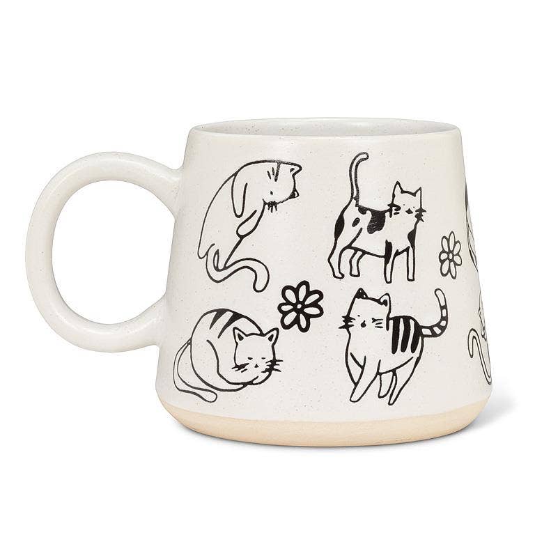 Oversized Mug with Cats-4"H(17oz)