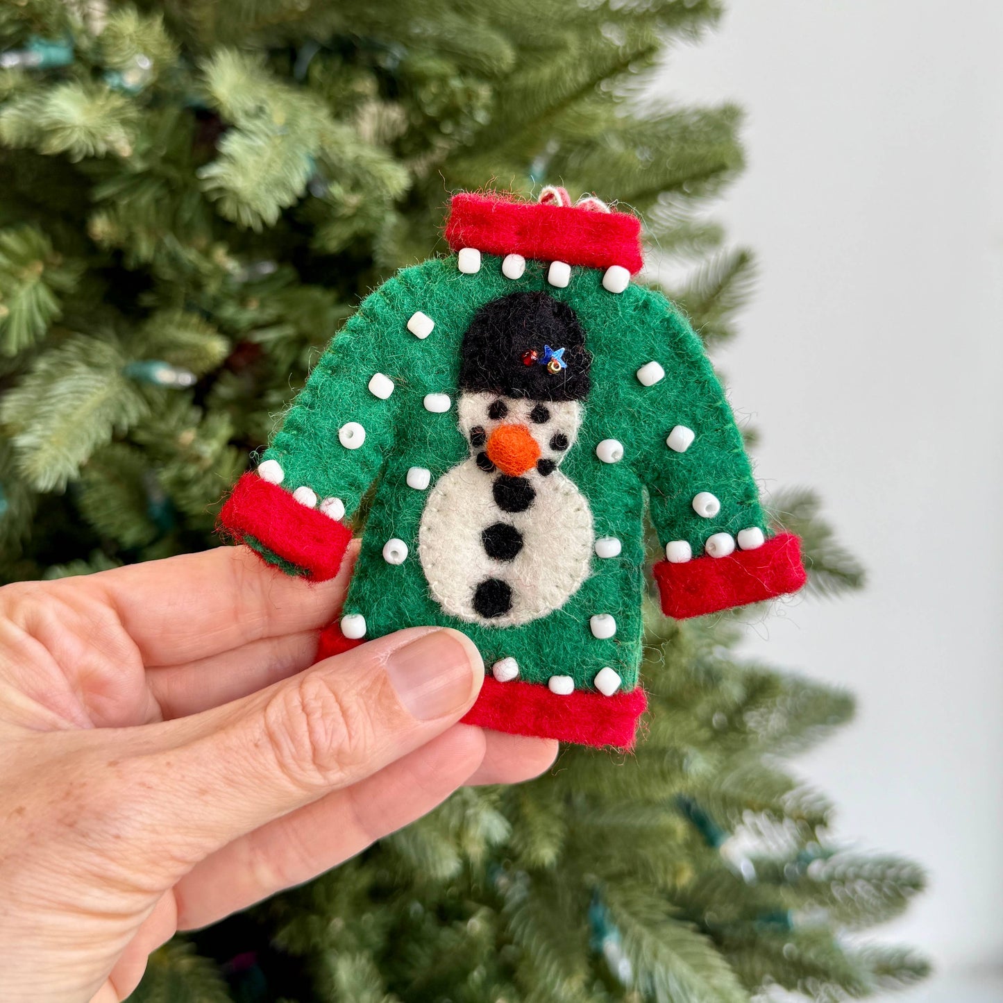 Ugly Christmas Sweater Felt Wool Ornament Bundle