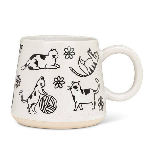 Oversized Mug with Cats-4"H(17oz)