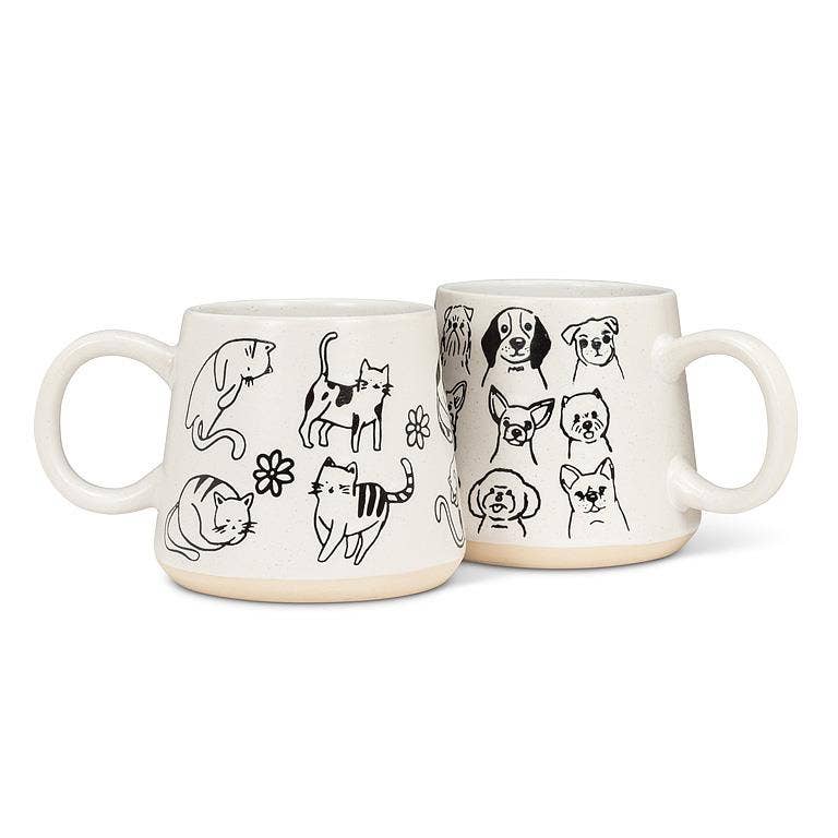 Oversized Mug with Cats-4"H(17oz)