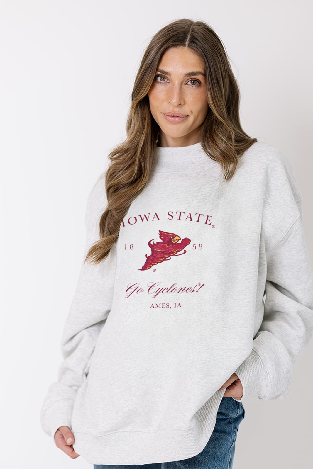 Iowa State Embroidered Mock Neck