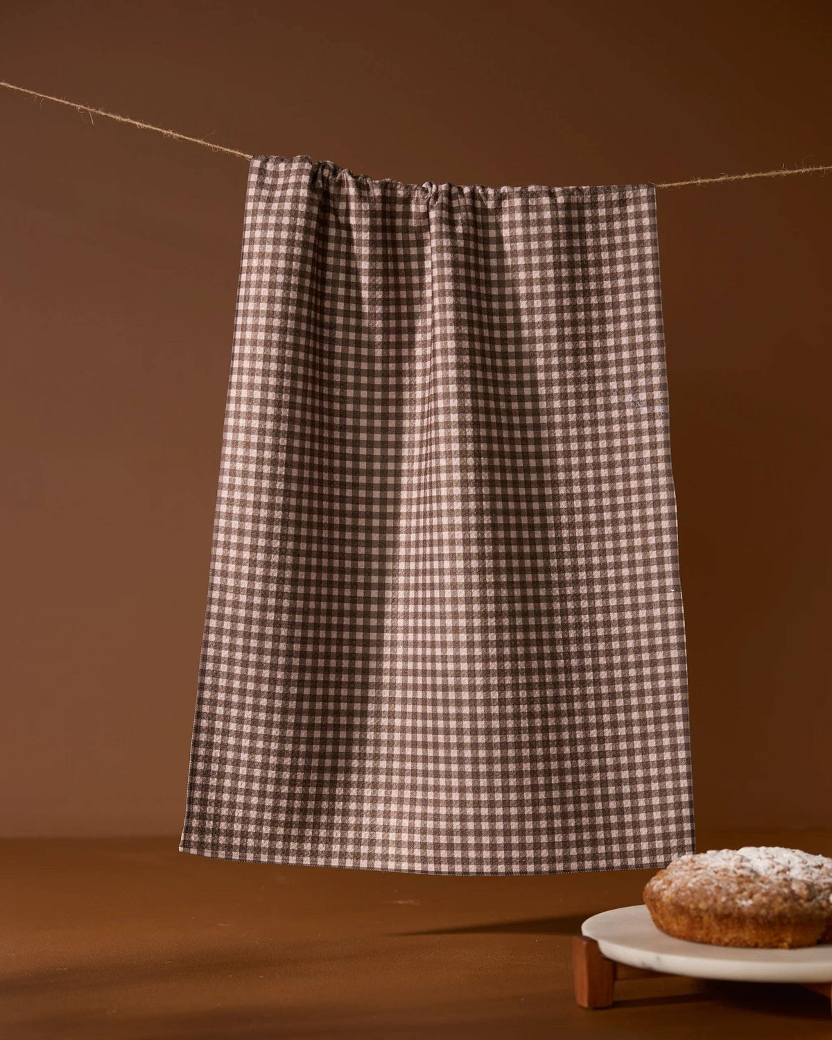 Brown Gingham Tea Towel